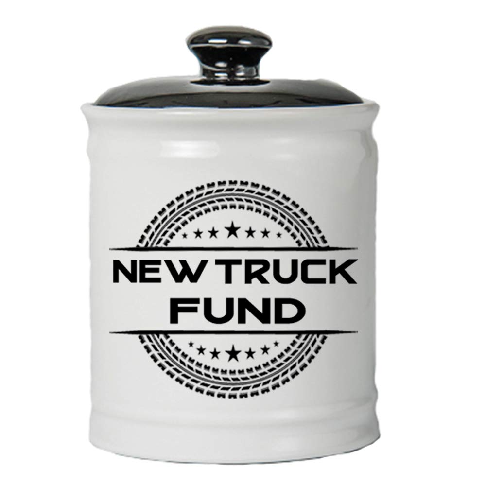 Cottage Creek Jars - New Truck Fund Piggy Bank, 6" Ceramic Truck Savings Bank, Truck Gifts for Men, Dad, Boyfriend, Guys - Truck Accessories for Home & Office Decor