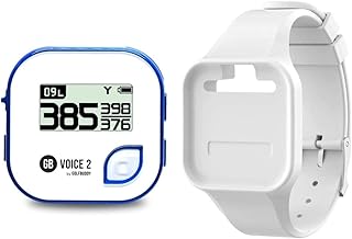 GOLFBUDDY Voice 2S+ Talking GPS Rangefinder, Clip on Hat Golf Navigation, Slope Mode on/Off, 18 Hours Battery Life, Shot Distance Measurement, Preloaded with 40,000 Courses Worldwide (Blue)