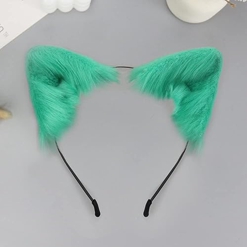 Miniatura 9 de VIGVAN Orejas de lobo de zorro Animal Cosplay gato Accesorios de cosplay para Halloween (blanco)