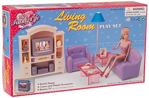 My Fancy Life 24012 Dollhouse Furniture, Living Room With Tv/Dvd Set And Show Case Play Set #TOP1