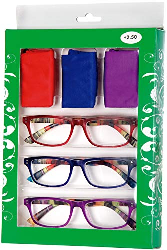 OPTICOLLECTION PB400 PACK-BLISTER Gafas de Lectura para vista cansada| Hombre/Mujer | Graduaciones: +1/ +1.5/ +2/ +2.5/ +3/ +3.5 (+2.50, Multi-color)
