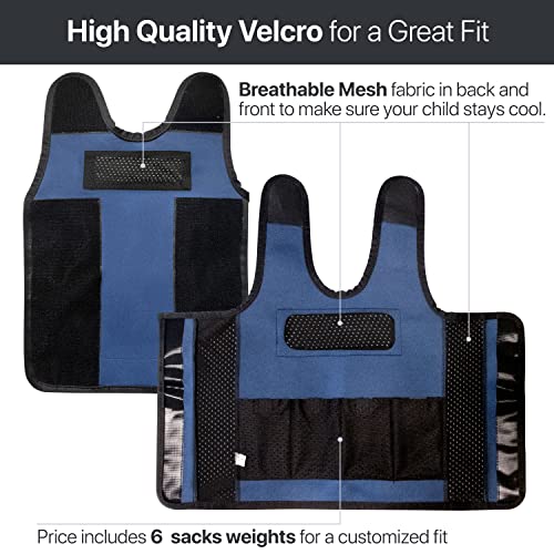 Weighted Sensory Compression Vest for Kids | Children's Vest with Adjustable Weights | Help with ASD, Mood, and Sensory Problems (Large) - Thumbnail 5