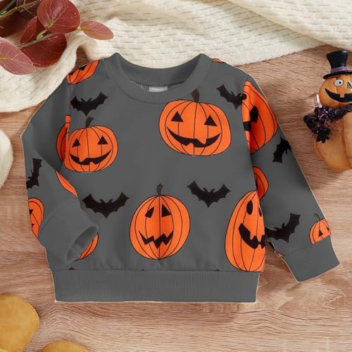 Baby Girls Halloween Pumpkin Sweatshirts Toddler Boys Cute Pullover Sweatshirt Long Sleeve Sweatshirts4