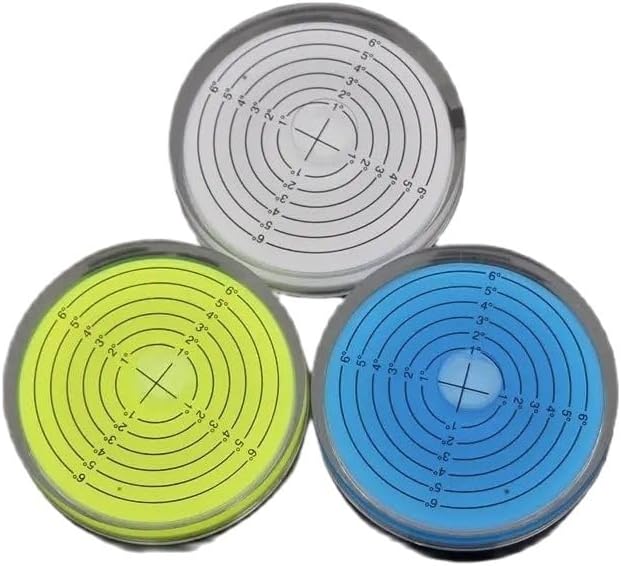1pc High Precision Bubble Level Spirit Level Bubble Machinery Level Measuring Instrument Three Colors Diameter 100mm 75mm 60mm(6012 White)