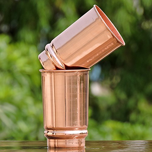 Pure Copper Tumblers Set of 2, UNLINED, UNCOATED and LACQUER Free | 350 Ml. (11.8 US Fl Oz) Traveller's Copper Cups for Ayurveda Health Benefits - Thumbnail 7