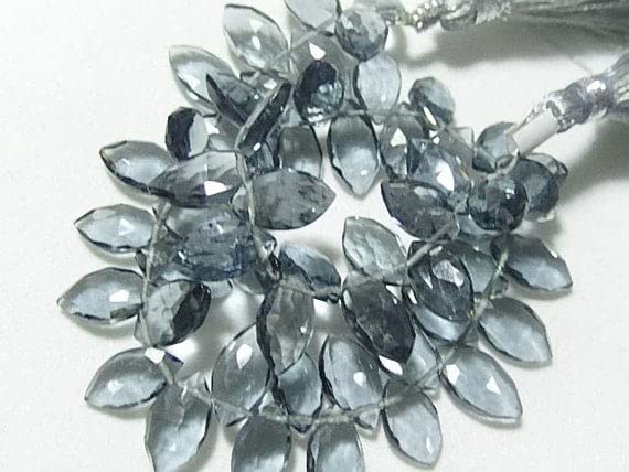 Gemme hydro quartz bleu-gris en marquise facettée de 11mm pour la création de bijoux DIY