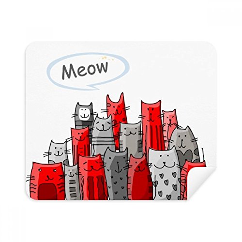 Chiffon nettoyage écran téléphone chat lot de deux lingettes douces pour les amoureux des chats