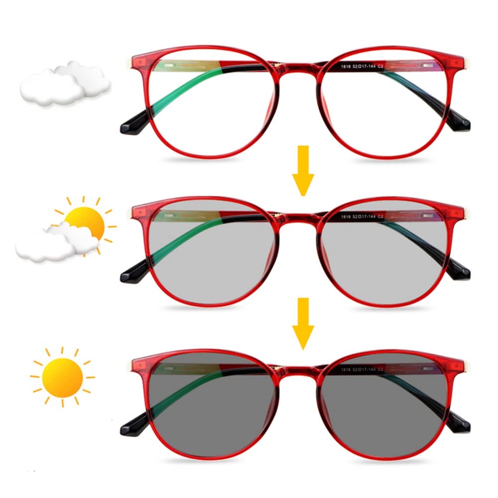 Damen Photochrome Lesebrille Lesehilfe Brille Anti Blaulicht Gleitsichtbrille Progressive Multifokus Lesebrille Asphärische Harzlinse Sonnenbrille Dioptrie +1,0 Bis +3,0 (Size : +2.00)
