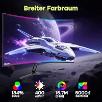 Amzfast Curved Gaming Monitor 27 Zoll, QHD 2560x1440 200Hz,1500R – Ansicht 5