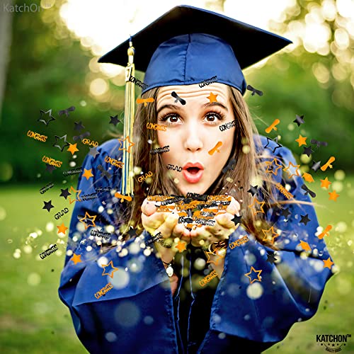 Image of Graduation Decorations 2026 | Congrats Grad Graduation Confetti 2026 - Pack of 1000 | Orange and Black Confetti | Graduation Confetti Class of 2026 | 2026 Graduation Table Decorations, KatchOn