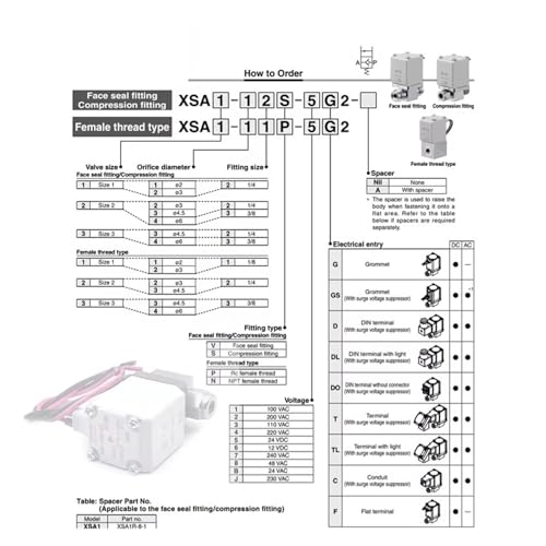 Électrovanne à vide XSA1-12S-5G2 pour stopper les pertes de pression