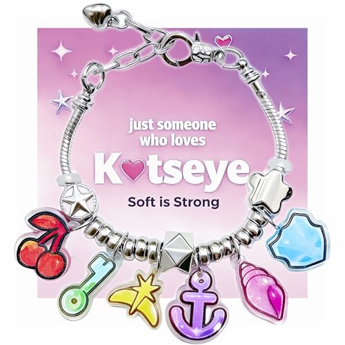 Bracelets Inspired by KATSEYE Merch for Fans Guardian Shield Limitless Key Stellar Tiara Dual Cherry Dream Anchor Soothing Shell with Pink K-pop Style Card for Concert Outfits Gifts (7.5-9.4 inch)
