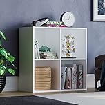 Vida Designs Durham Cube Bookcase Storage Organiser Living Room Bookshelf Home Office Furniture (4 Cube, White)