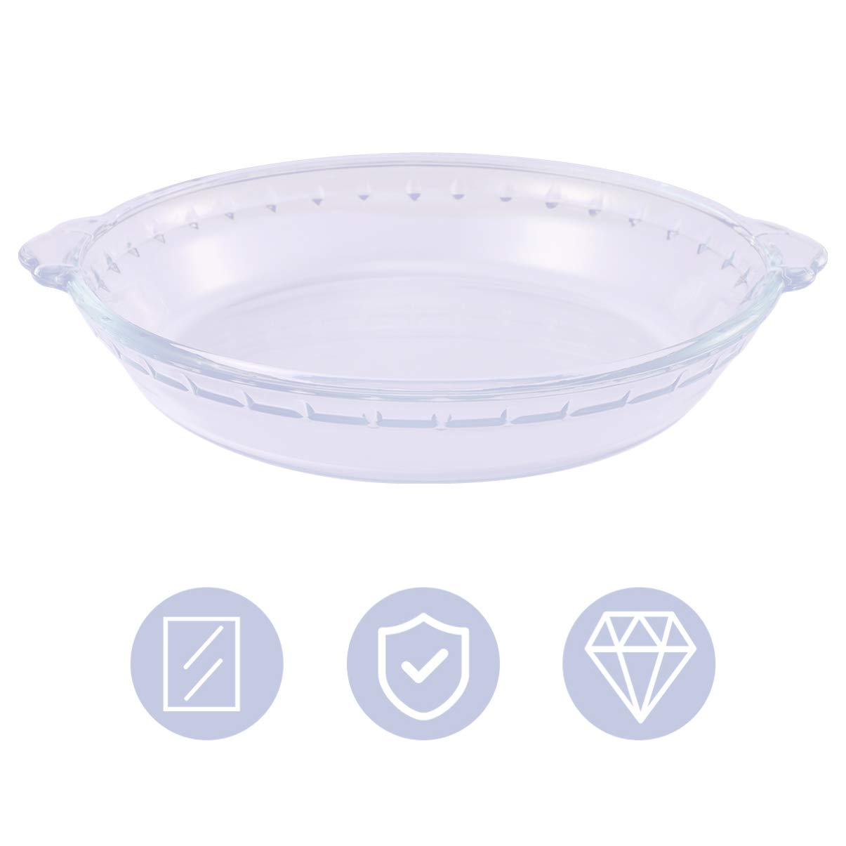 Portionsteller, Unterteilte Essteller, Der Diät-Kontrollteller, Pizzaform aus Glas, Kuchenform Glas: Wiederverwendbare Kuchenbackplatten mit Griffen, Transparente runde Backform