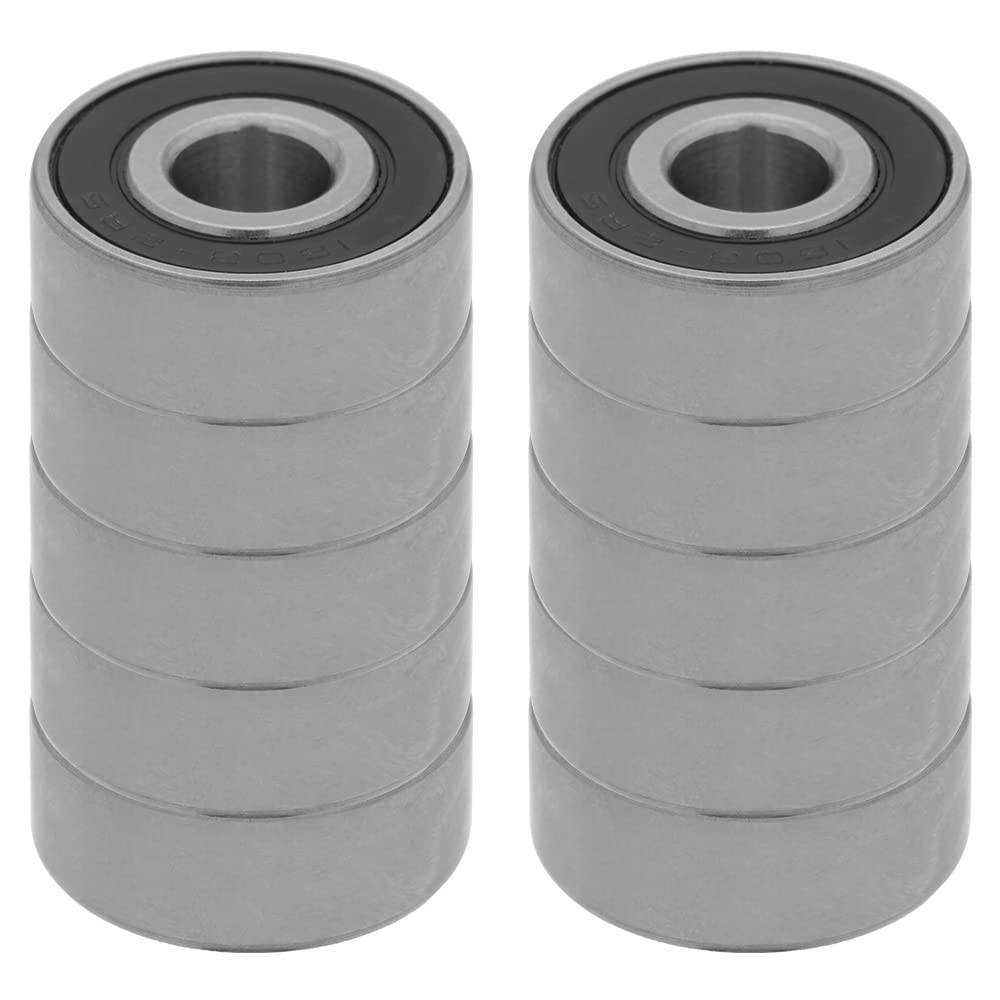 [10-Pack] 1603-2RS - Deep Groove Radial Ball Bearing 5/16 in x 7/8 in x 11/32 in (ID x OD x Width) Double Rubber Seal