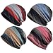 Qunson Women's Soft Rainbow Striped Slouchy Cap Beanie Skull Hat
