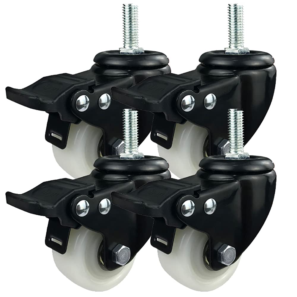 Roulette pivotante de 2 Pouces avec Frein M10 LUNEZY pour Table Basse x4
