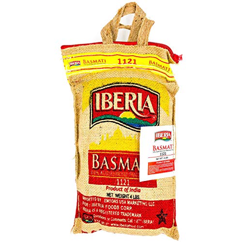 Image of Iberia Premium Aged Indian Basmati Rice, 4 Pounds (Pack of 5)