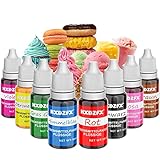 LEBENSMITTELQUALITÄT - Das Kit für flüssige Lebensmittelfarben besteht aus sicheren, Glutenfrei, Erdnussfrei, Nussfrei, Veganerfreundlich, Sojafrei, Lebensmittelfarbe die für lebendige Farben für alle Arten von Anwendungen sorgen, ohne den Geschmack oder die Textur zu verändern.