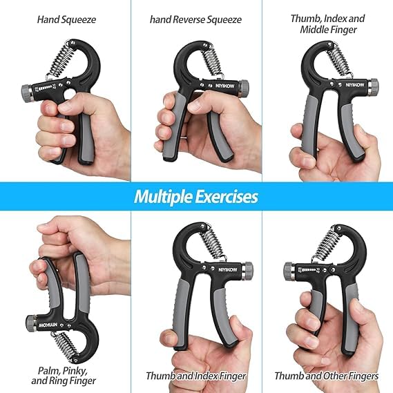 Image of inchServeuttam Hand Grip Strengthener, Strength Trainer with Finger Exerciser, Forearm Workout, Finger Stretcher, Stress Relief Ball, Grip Ring, Wrist Strengthener for Men and Women (Hand Gripper) inch