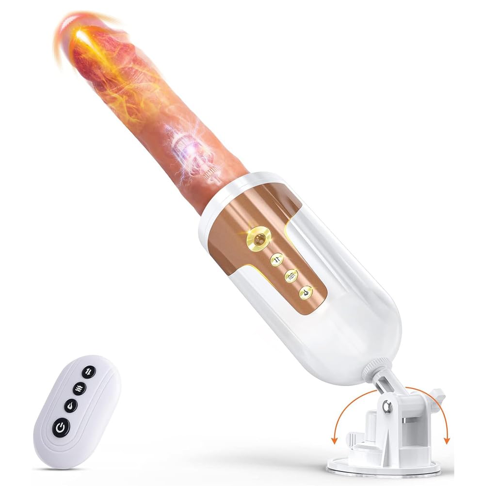 Dildo Retrattile con Spinta Riscaldante Completamente Automatica con 5 modalità di Vibrazione E 5 di Spinta, Masturbatore per Stimolazione Clitoridea del Punto G, Giocattolo Sessuale