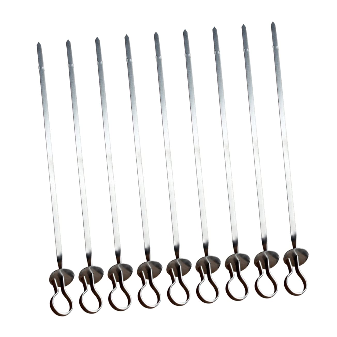Milisten 20 piezas Brochetas Planas Inoxidable Reutilizables para Barbacoa Herramientas de Parrilla para Kebab y Carne Fáciles de Usar y Limpiar