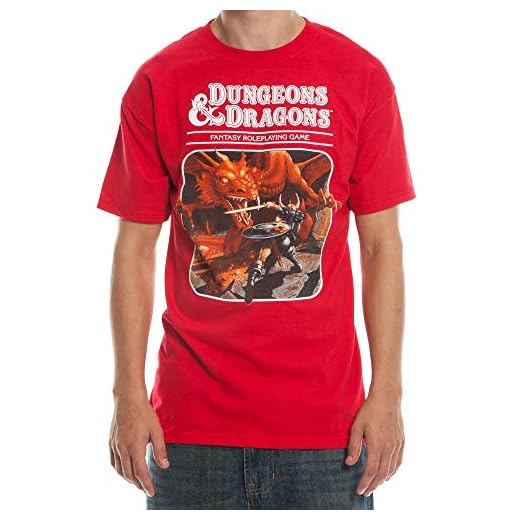 Dungeons and Dragons Third Edition Mens Graphic T-Shirt-Large Red