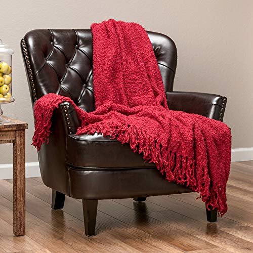Chanasya Fuzzy Textured Shiny Thread Soft Fluffy Throw Blanket Warm Cozy Plush Luxurious