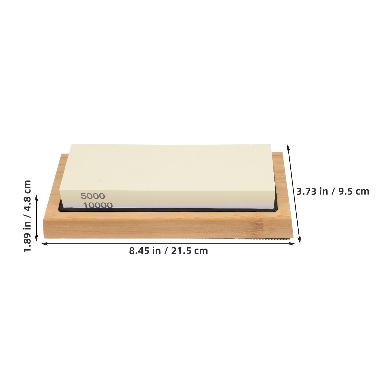 KICHOUSE Set Affilacoltelli Utensile Versatile con in Bianco e Base in Bambù Antiscivolo per Affilatura