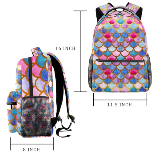 Sac à dos écailles de sirène colorées avec bretelles confort