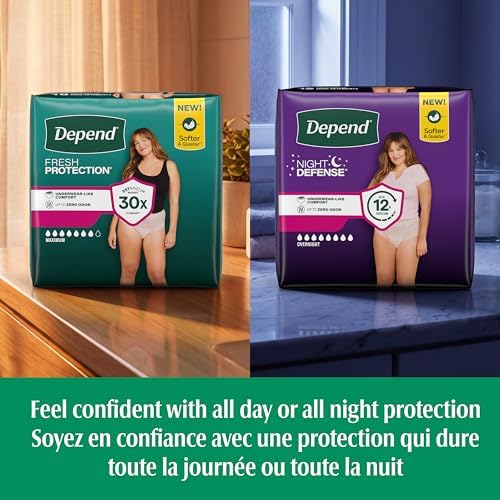 Depend Fresh Protection Adult Incontinence Underwear for Women (Formerly Depend Fit-Flex), Disposable, Maximum, Medium, Blush, 76 Count (2 Packs of 38) — view 9