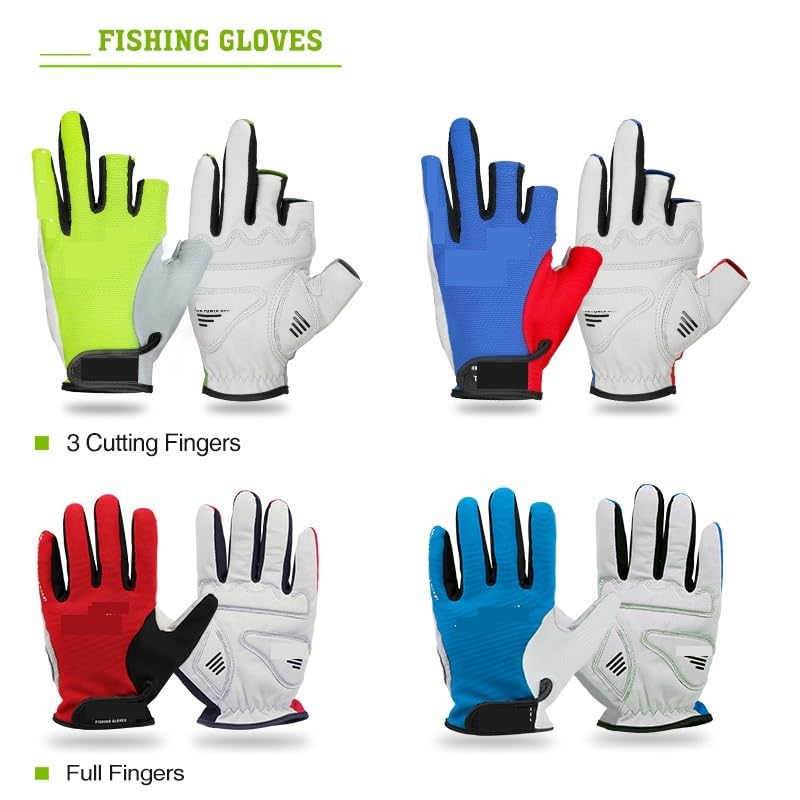 Gants résistants aux coupures, Gants de pêche à doigts longs, 3 doigts coupés, randonnée en plein air, pagaie, aviron, antidérapants(3 Cutting Blue)