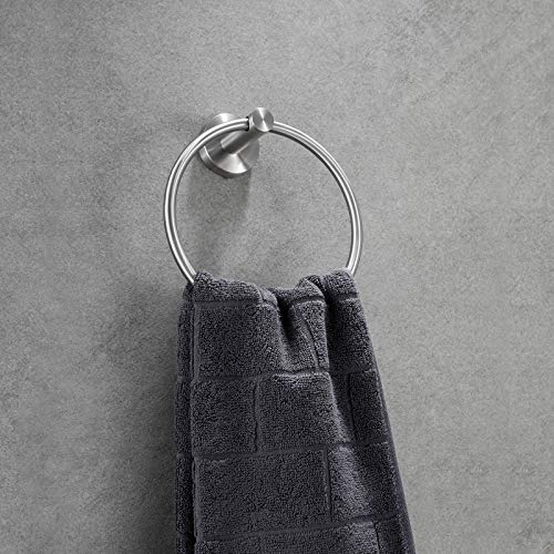 Ushower 2 Pack Brushed Nickel Towel Ring, Hand Towel Holder For Bathroom, Durable 304 Stainless Steel, Modern Style #TOP3