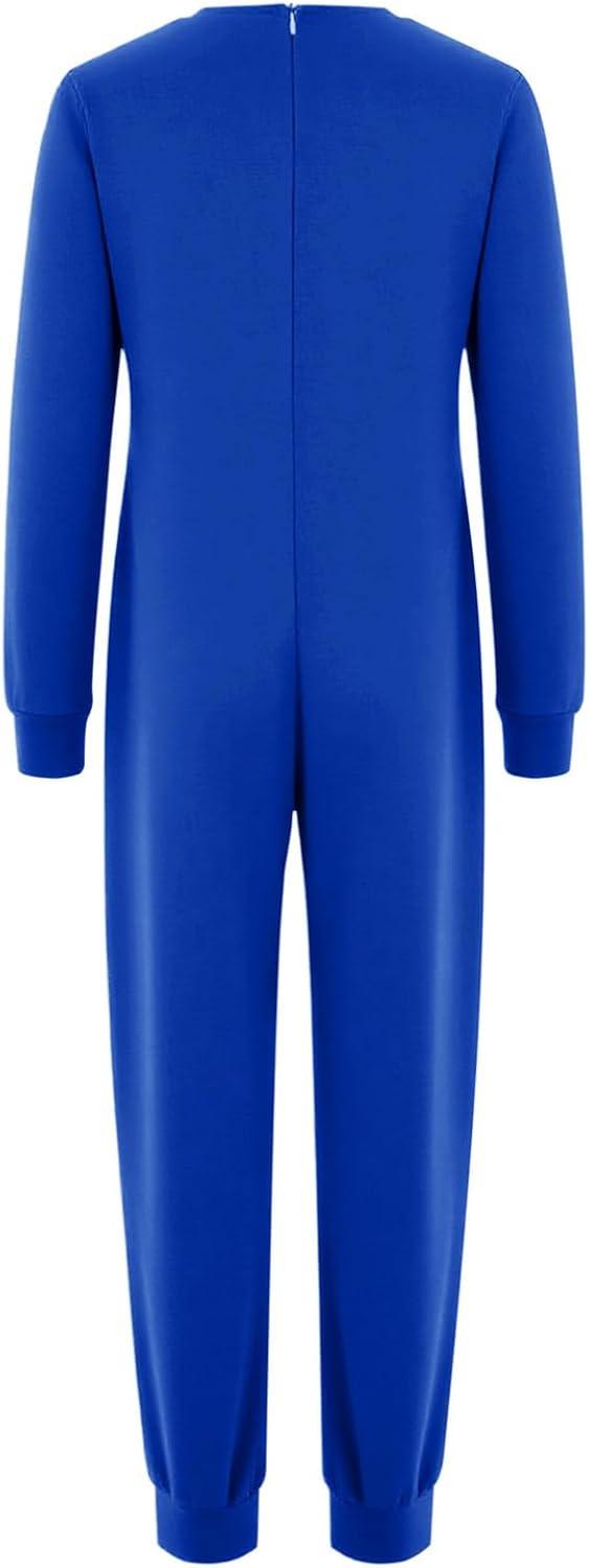 DINORMIN Girls Boys One Piece Wide Leg Jumpsuit Lightweight Overalls Playsuit Special Needs Adaptive Romper