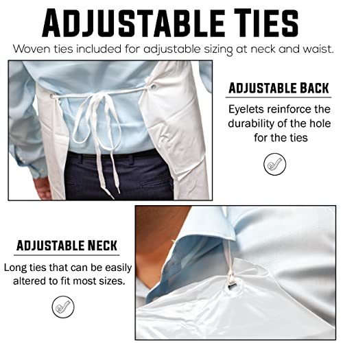 Safe Handler Pvc Apron | Smooth Finish To Prevent Growth, Comfortable, Easily Adjustable, Waterproof Material, White #TOP5