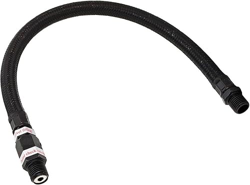 Vixen Horns Compresor de aire de acero inoxidable Manguera de líder trenzada con válvula de retención 1/4 "NPT macho a 1/4" NPT macho 13 pulgadas