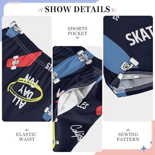 Boys' Pants Cool Skate Sport Black Patern Long Bottoms Jogger Pants Elastic Waist Trousers with Pockets S-XL 6