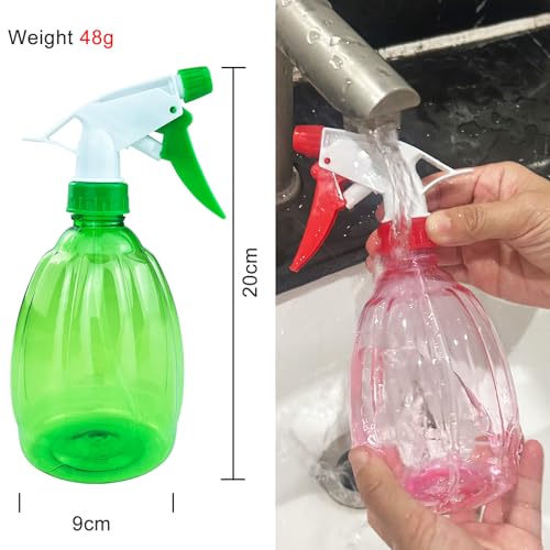 Diompirux 3 Stücke 500ml Farbe transparent Sprühflasche, Kunststoff Sprühflaschen, Ehrweg Sprühflasche, Leer Zerstäuber Flasche, Multifunktionale Sprühflasche für Garten, Pflanzen,Friseur,Autopflege