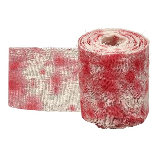1 rollo de 55 yardas de gasa sangrienta para Halloween, vendaje espeluznante para decoración miniatura 1