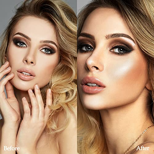 PHOERA High Gloss Waterproof Body Luminizer Glitter Face Shimmer Moisturizer Lotion Tan Cream Foundation Makeup Bronzer AQUAPURITY - 101 Rose Gold - Image 7