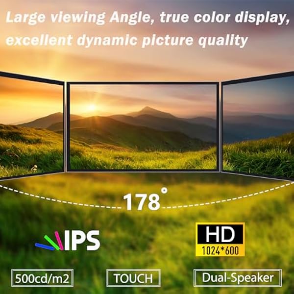 GeeekPi 10 1 calowy pojemnościowy ekran dotykowy monitor HDMI IPS 1024x600 Wyświetlacz LCD z podwójnymi głośnikami dla Raspberry Pi 5 4B 3B 3B z otworem montażowym do instalacji płyty Raspberry Pi