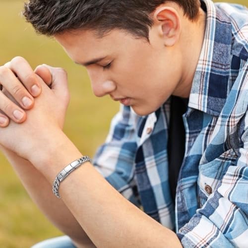 Pulsera para hombre de acero inoxidable con cierre magnético miniatura 5
