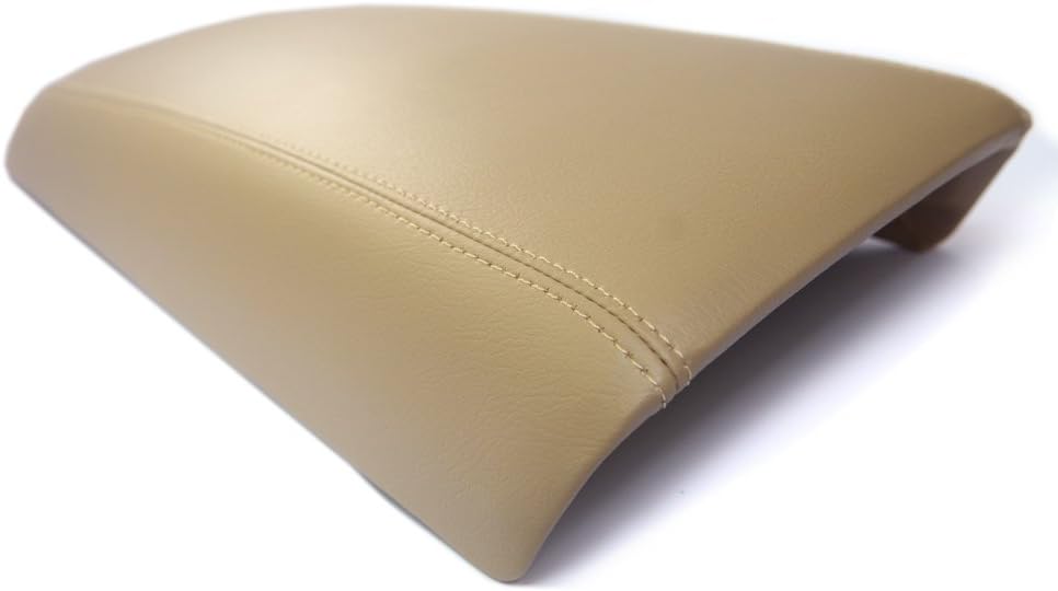 Fits 2011-2014 Ford Edge Synthetic Beige Leather Armrest Center Console Lid Cover Cover (Skin Only)