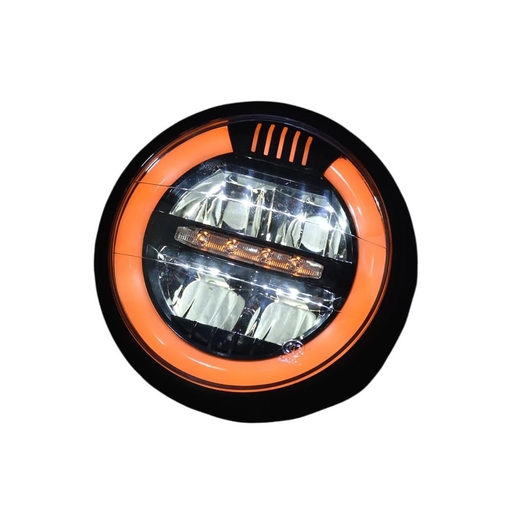 Dirt Bike przednie światła Pasuje do 883 Softail Dyna przemieszczanie się po ulicy Road King Cafe Racer motocykl LED pierścień reflektorów DRL Moto Light 6.8 Cal Dziennej Dla(Amber DRL)