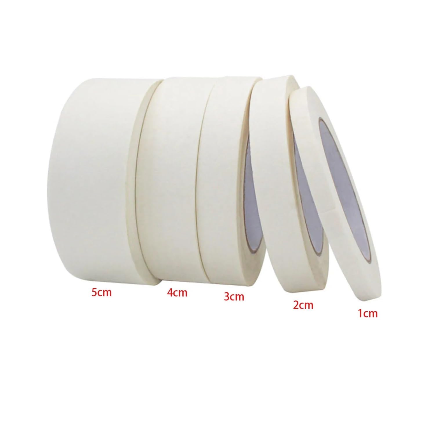 12 rollos de cinta adhesiva crepé blanca, 50 m for pintura, manualidades(50mm)