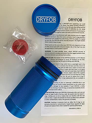 Dryfob Waterproof Car Key Container, Case, Holder - For Scuba Diving And Watersports. Rugged Aluminum. Rated To 330Ft(100M) #TOP2