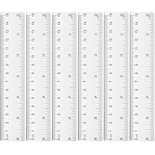 Zonon 6 Pcs 6 Inch Ruler Bulk Clear Plastic Flexible Straight Metric Rulers with Centimeters and Inches Drafting Measuring Tool for Classroom School Students Education