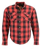 Milwaukee Leather MPM1631 Men's Armored Checkered Flannel Biker Shirt with Aramid by DuPont Fibers - 3X-Large