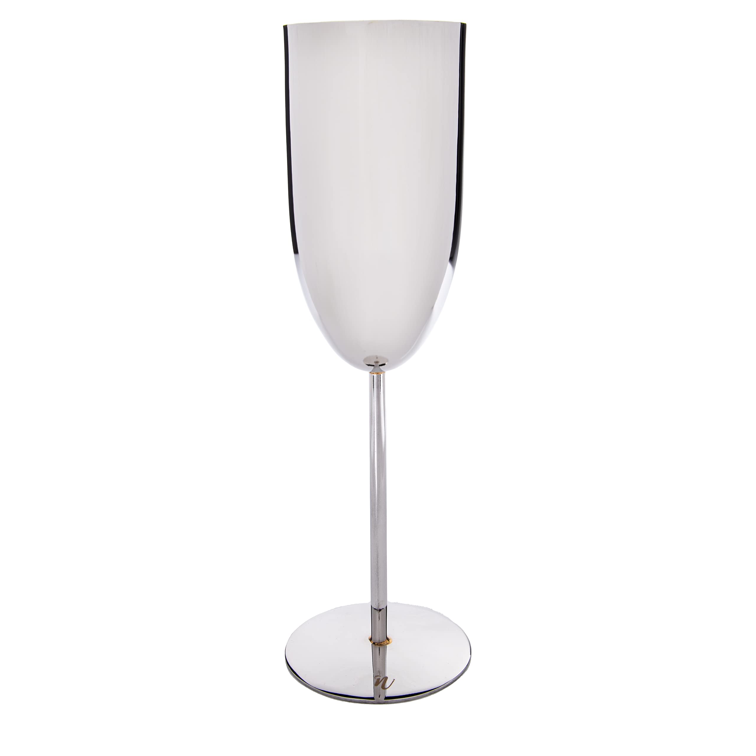 GIBOX Glory Tulip Brass Wine Glass Silver Coated, 200ml Wine Goblet | Champagne Glasses for Party, Home, and Restaurant | Perfect for Juice, Champagne, Red and White Wine (Tulip Pack of 2, 2, Count) 1