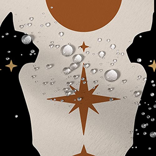 MIRRORANG Cute Black Cat Shower Curtain, Mid Century Modern Shower Curtain Set including 12 Hooks - Image 2